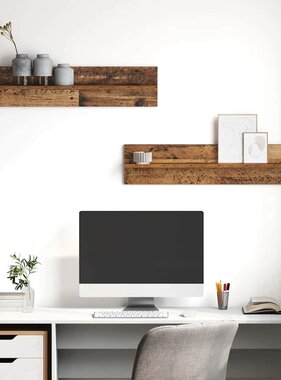 VidaXL Wandplanken 2 pcs Oud hout 80 x 11,5 x 18 cm Bewerkt hout