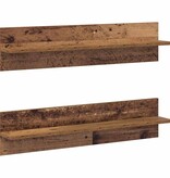 VidaXL Wandplanken 2 pcs Oud hout 80 x 11,5 x 18 cm Bewerkt hout