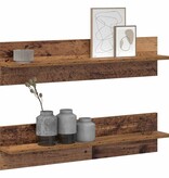 VidaXL Wandplanken 2 pcs Oud hout 80 x 11,5 x 18 cm Bewerkt hout