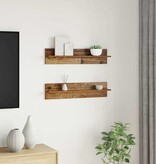 VidaXL Wandplanken 2 pcs Oud hout 80 x 11,5 x 18 cm Bewerkt hout