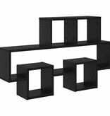 VidaXL Wandplank met plank Zwart eiken 82 x 15 x 51 cm Bewerkt hout