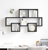 VidaXL Wandplank met plank Zwart eiken 82 x 15 x 51 cm Bewerkt hout