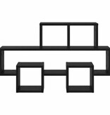 VidaXL Wandplank met plank Zwart eiken 82 x 15 x 51 cm Bewerkt hout