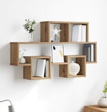 VidaXL Wandplank artisanaal eikenkleurig 82 x 15 x 51 cm Bewerkt hout