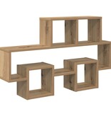 VidaXL Wandplank artisanaal eikenkleurig 82 x 15 x 51 cm Bewerkt hout