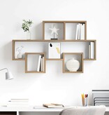 VidaXL Wandplank artisanaal eikenkleurig 82 x 15 x 51 cm Bewerkt hout