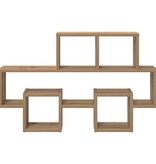 VidaXL Wandplank artisanaal eikenkleurig 82 x 15 x 51 cm Bewerkt hout