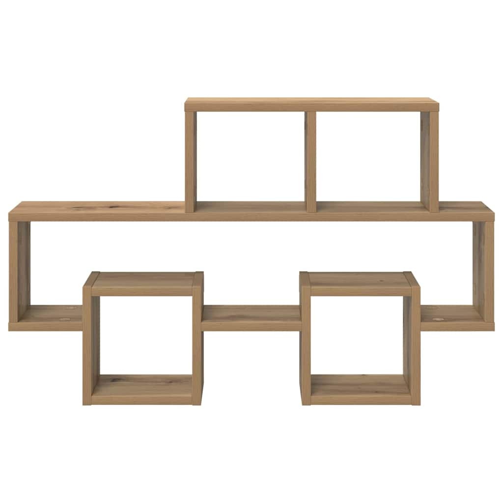 VidaXL Wandplank artisanaal eikenkleurig 82 x 15 x 51 cm Bewerkt hout