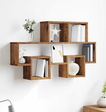 VidaXL Wandplank met plank Oud hout 82 x 15 x 51 cm Bewerkt hout