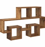 VidaXL Wandplank met plank Oud hout 82 x 15 x 51 cm Bewerkt hout