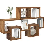 VidaXL Wandplank met plank Oud hout 82 x 15 x 51 cm Bewerkt hout