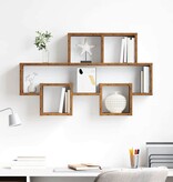 VidaXL Wandplank met plank Oud hout 82 x 15 x 51 cm Bewerkt hout