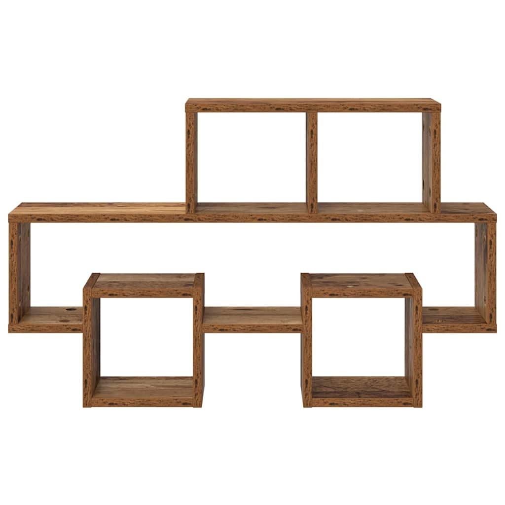 VidaXL Wandplank met plank Oud hout 82 x 15 x 51 cm Bewerkt hout