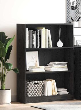 VidaXL Boekenkast Zwart eiken 80 x 24 x 109 cm Bewerkt hout