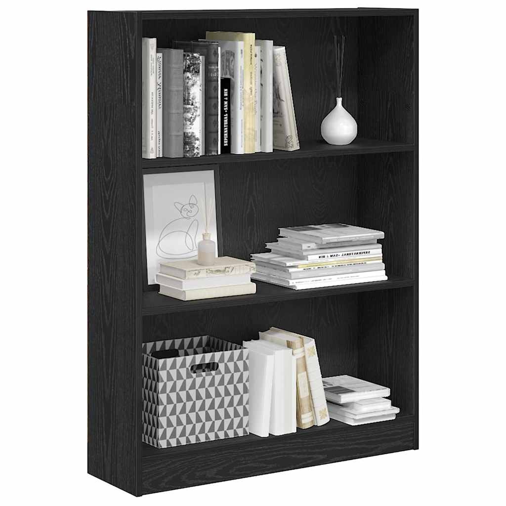 VidaXL Boekenkast Zwart eiken 80 x 24 x 109 cm Bewerkt hout