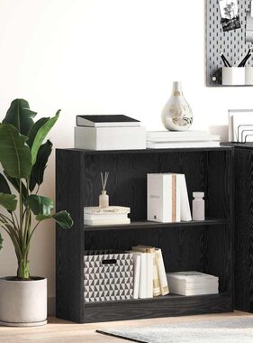 VidaXL Boekenkast Zwart eiken 80 x 24 x 76 cm Bewerkt hout