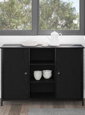 VidaXL Dressoir Zwart eiken 100 x 35 x 70 cm Bewerkt hout