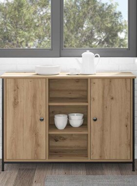 VidaXL Dressoir artisanaal eikenkleurig 100 x 35 x 70 cm Bewerkt hout