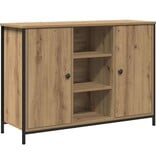 VidaXL Dressoir artisanaal eikenkleurig 100 x 35 x 70 cm Bewerkt hout