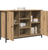 VidaXL Dressoir artisanaal eikenkleurig 100 x 35 x 70 cm Bewerkt hout