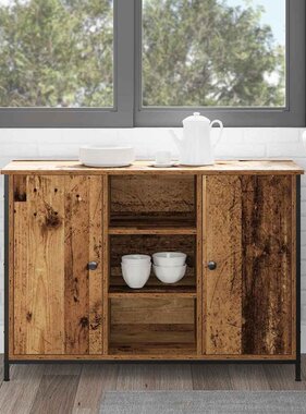 VidaXL Dressoir Oud hout 100 x 35 x 70 cm Bewerkt hout