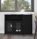 VidaXL Dressoir Zwart eiken 100 x 35 x 75 cm Bewerkt hout