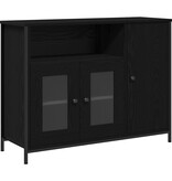 VidaXL Dressoir Zwart eiken 100 x 35 x 75 cm Bewerkt hout
