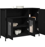 VidaXL Dressoir Zwart eiken 100 x 35 x 75 cm Bewerkt hout