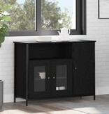 VidaXL Dressoir Zwart eiken 100 x 35 x 75 cm Bewerkt hout