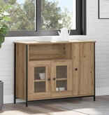 VidaXL Dressoir artisanaal eikenkleurig 100 x 35 x 75 cm Bewerkt hout