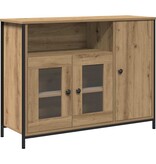 VidaXL Dressoir artisanaal eikenkleurig 100 x 35 x 75 cm Bewerkt hout