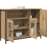 VidaXL Dressoir artisanaal eikenkleurig 100 x 35 x 75 cm Bewerkt hout