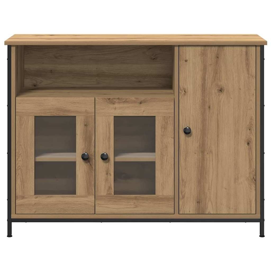 VidaXL Dressoir artisanaal eikenkleurig 100 x 35 x 75 cm Bewerkt hout