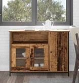 VidaXL Dressoir Oud hout 100 x 35 x 75 cm Bewerkt hout
