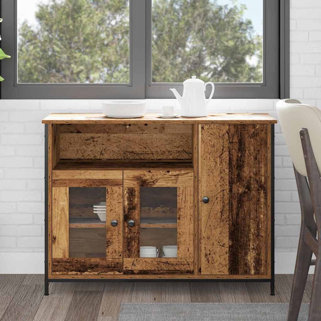 VidaXL Dressoir Oud hout 100 x 35 x 75 cm Bewerkt hout