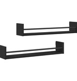 VidaXL Wandplank 2 pcs Zwart eiken 80 x 16 x 14 cm Bewerkt hout