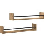 VidaXL Wandplank 2 pcs artisanaal eikenkleurig 80 x 16 x 14 cm