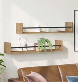 VidaXL Wandplank 2 pcs artisanaal eikenkleurig 80 x 16 x 14 cm