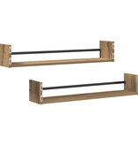 VidaXL Wandplank 2 pcs artisanaal eikenkleurig 80 x 16 x 14 cm