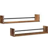 VidaXL Wandplank met plank 2 pcs Oud hout 80 x 16 x 14 cm Bewerkt hout