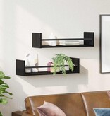 VidaXL Wandplank 2 pcs Zwart eiken 60 x 16 x 14 cm Bewerkt hout