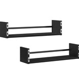 VidaXL Wandplank 2 pcs Zwart eiken 60 x 16 x 14 cm Bewerkt hout