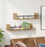 VidaXL Wandplank 2 pcs artisanaal eikenkleurig 60 x 16 x 14 cm