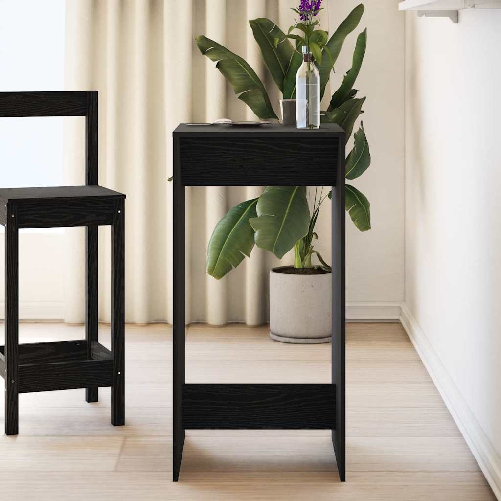 VidaXL Bartafel Zwart Eiken 51 x 50 x 103.5 cm Bewerkt hout