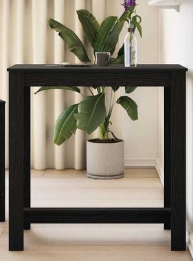 VidaXL Bartafel Zwart Eiken 102 x 50 x 103.5 cm Bewerkt hout