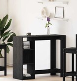 VidaXL Bartafel met plank Zwart Eiken 124 x 46 x 103.5 cm Bewerkt hout