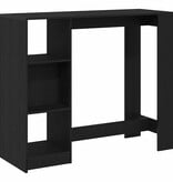 VidaXL Bartafel met plank Zwart Eiken 124 x 46 x 103.5 cm Bewerkt hout