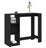 VidaXL Bartafel met plank Zwart Eiken 124 x 46 x 103.5 cm Bewerkt hout