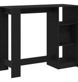 VidaXL Bartafel met plank Zwart Eiken 124 x 46 x 103.5 cm Bewerkt hout