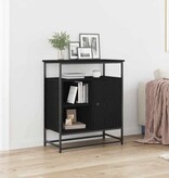 VidaXL Dressoir Zwart eiken 69 x 35 x 80 cm Bewerkt hout